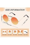 Kiiwah 3 Paires Lunettes de Soleil Rondes Hippie, Lunettes Rondes Hippie Colorées Rétro, Lunettes Fête Vinatge Lunettes de So
