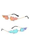 Jesdavan Lunettes Flamme, 2 Pièce Lunettes Flammes, Mode Rétro Style Punk Flamme à Lunettes, Sans Cadre Lunette de Soleil Fla