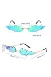 Jesdavan Lunettes Flamme, 2 Pièce Lunettes Flammes, Mode Rétro Style Punk Flamme à Lunettes, Sans Cadre Lunette de Soleil Fla