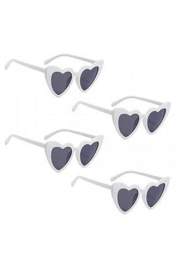 SKHAOVS 4 Paires Lunettes de Soleil Coeur, Rétro Cat Eye Lunettes, Retro Heart Lunettes de Soleil, Lunettes de Fête, Lunettes