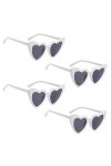 SKHAOVS 4 Paires Lunettes de Soleil Coeur, Rétro Cat Eye Lunettes, Retro Heart Lunettes de Soleil, Lunettes de Fête, Lunettes