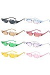 Lucktao 8 Paires Lunettes de Soleil en Forme Flamme,Lunettes de Soleil Flamme Femme,Feu Lunettes de Soleil Sans Monture,Lunet