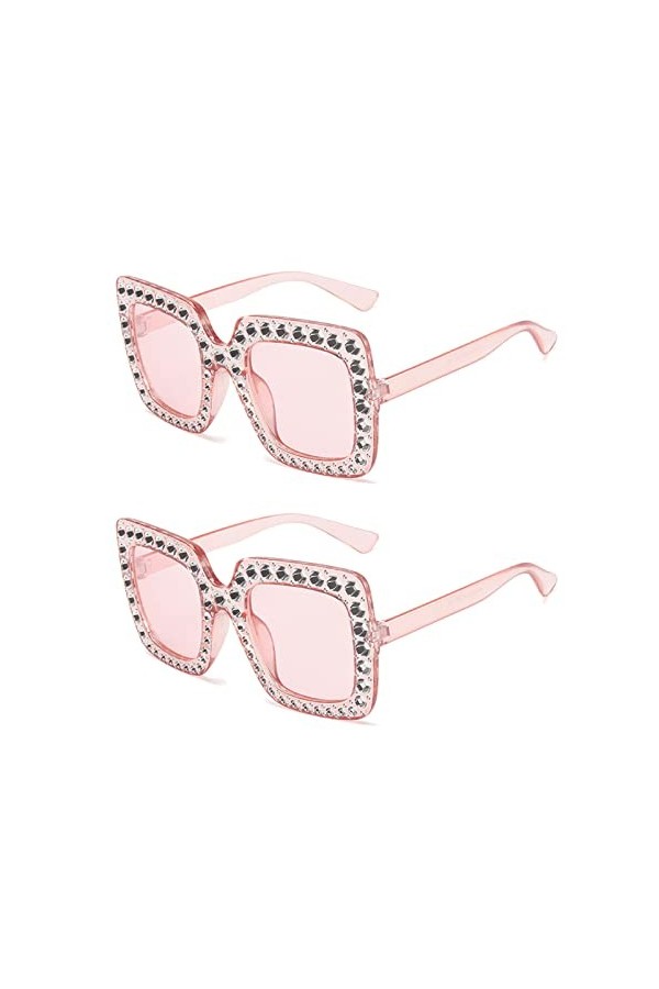 MIVAIUN 2 Pièces Lunettes de Fête Rétro pour Femme, Lunettes pour Femmes, Lunettes de soleil polarisées pour femme vintage ré