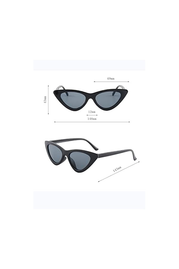 Flycppo 4 Pièces Cat Eye Lunettes,Rétro Lunettes de Soleil Triangle,Lunettes Néon Rétro,Lunettes mode pour Les Femmes Filles