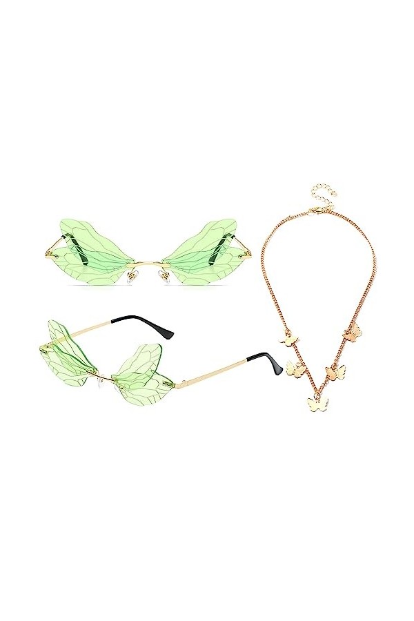 LaVenty Lunettes de soleil papillon festival lunettes de soleil techno femmes concert tenues papillon lunettes de soleil lune