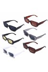 Nizirioo Lunettes de soleil rectangulaires vintage pour fête : 6 pièces vintage rectangulaires pour homme et femme avec prote