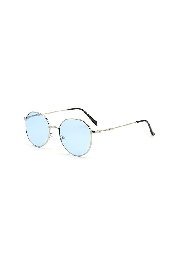 LHSDMOAT Lunettes de soleil rondes fashion pour hommes femmes, lunettes de soleil vintage style Lennon, rétro lunettes de sol