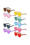 EnixwH 10 Paires Lunettes de Soleil en Forme de Coeur, Multicolore Drôle de Lunettes de Soleil de Fête, Retro Clear Heart Lun
