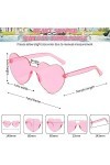 EnixwH 10 Paires Lunettes de Soleil en Forme de Coeur, Multicolore Drôle de Lunettes de Soleil de Fête, Retro Clear Heart Lun
