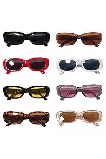 Dtoterul Lunettes De Soleil Rectangulaires 8 Pièces Rectangulaire Lunettes de Soleil Lunettes de Soleil Rétro Lunette de Sole