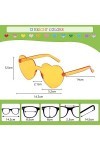 HZMJDHZM 12 Paires Lunettes de Soleil en Forme de Coeur, Lunettes Parti de Soleil HippieLunette de Soleil sans Monture Lunett