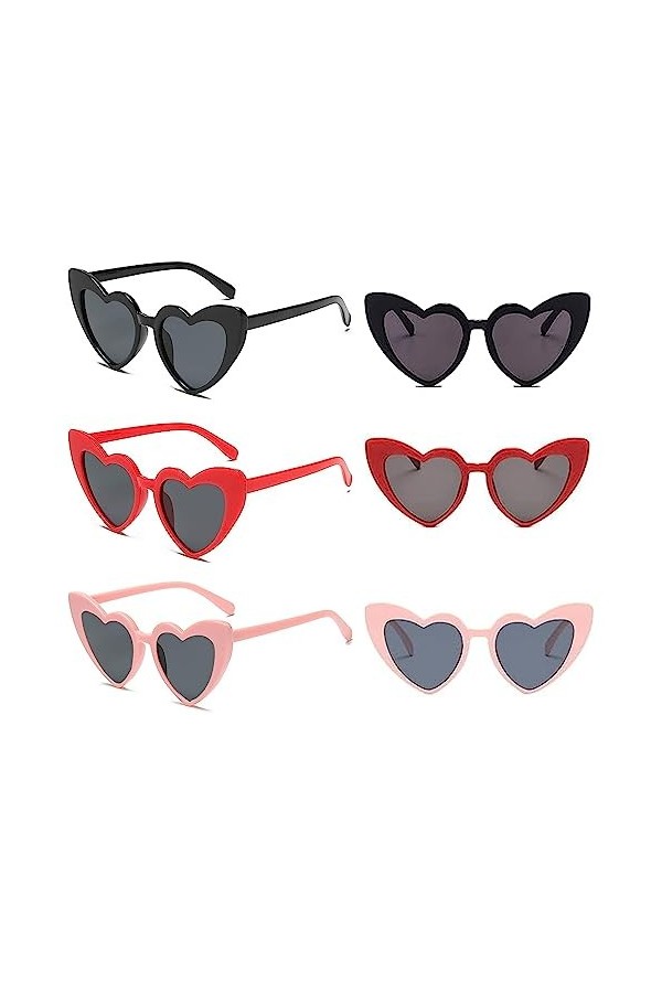 Lunettes de Soleil Vintage en Forme de Coeur，Lunettes de Soleil à Monture en Forme de Coeur Pour Femmes，Lunettes de Soleil en