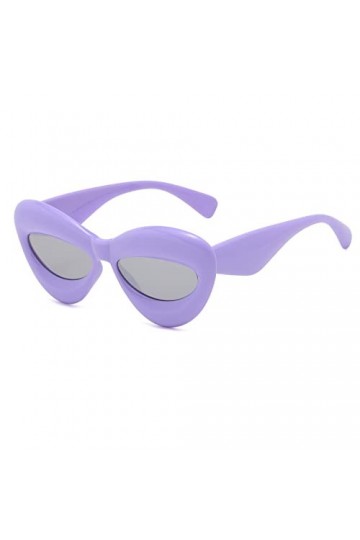 Long Keeper Lunettes de Soleil Retro Oeil de Chat Mode Lunette Vintage Forme De Lèvres UV400 Lunettes de Soleil Y2k pour Femm