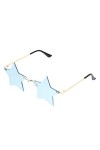 TOYANDONA Lunettes de soleil en forme détoile - Verres amusants - Protection UV - Accessoire photo - Pour homme et femme