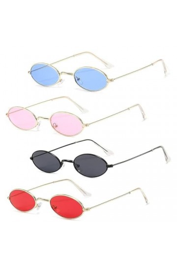 Exsbtay 4 Pièces Petites Lunettes de Soleil Ovales, Soleil Ovales Mini Lunettes, Lunettes de Soleil, Ovales Vintage, Pour Voy