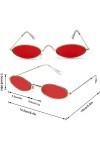 Exsbtay 4 Pièces Petites Lunettes de Soleil Ovales, Soleil Ovales Mini Lunettes, Lunettes de Soleil, Ovales Vintage, Pour Voy