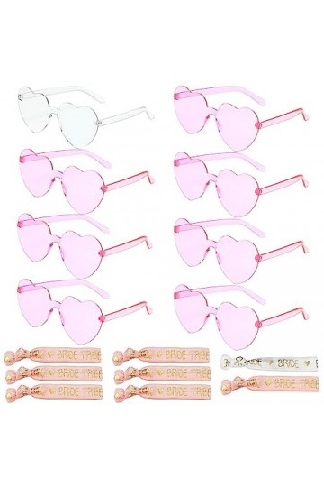8 Paires Couleur Bonbon Lunettes de Soleil Coeur, Hippie Lunettes en Forme de Coeur, Rétro Lunettes Coeur, Lunettes Fête en C