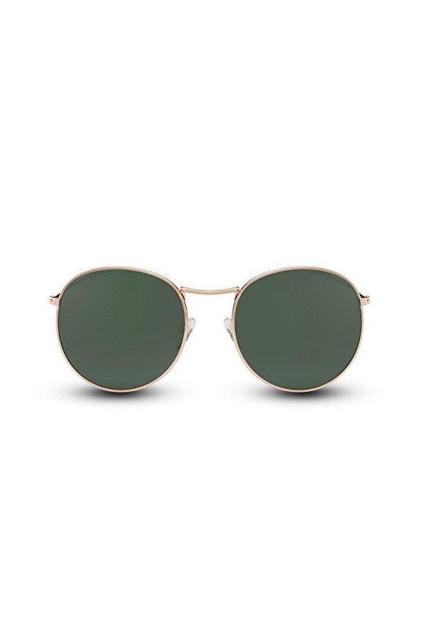 Cheapass Sunglasses Lunettes Rondes Rétro Classique Verres Verts UV400 Hommes Femmes