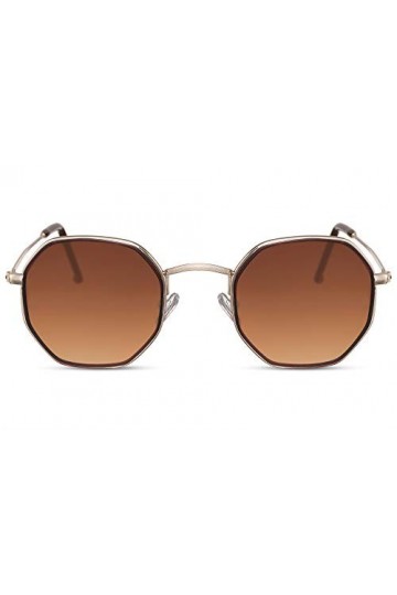 Cheapass Lunettes de Soleil en Métal Lunettes Pilote Monture Noire avec des Verres Violets-Roses Dégradés Translucides UV400 