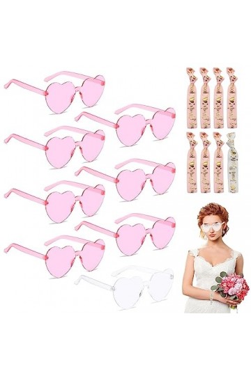 Bride Lot de 16 paires de lunettes de soleil en forme de cœur pour femme