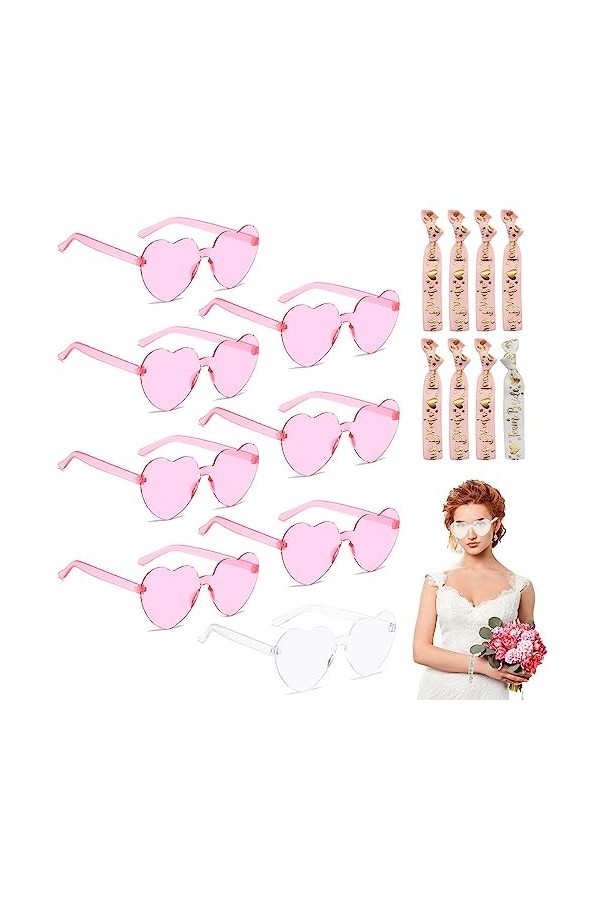 Bride Lot de 16 paires de lunettes de soleil en forme de cœur pour femme