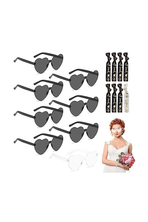 Bride Lot de 16 paires de lunettes de soleil en forme de cœur pour femme