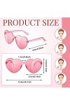 QXNDXQ Lot de 9 paires de lunettes de soleil en forme de cœur - Sans bordure - Pour fête danniversaire - Pour enfants et adu
