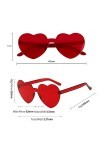 Lot de 8 paires de lunettes de soleil en forme de cœur - Style hippie rétro - Verres transparents - Couleur bonbon - Pour fem