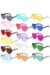 16 Pièces Lunettes de Soleil Coeur: Lunettes de Soleil en Forme de Coeur, Lunettes De Fête Transparentes Lunettes Coeur Pour 