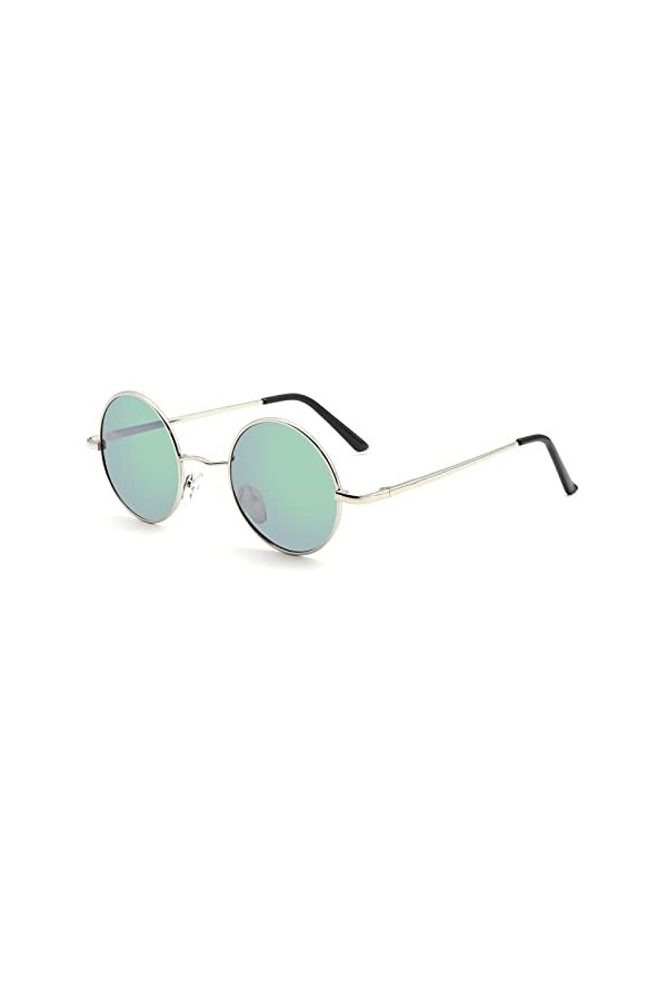 LHSDMOAT Lunettes de soleil polarisées unisexes rétro, lunettes de soleil rondes vintage de style Lennon pour hommes femmes, 
