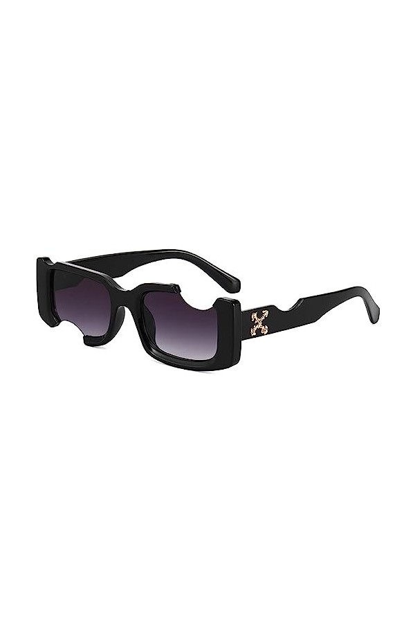 Été extérieur Petit Cadre Rectangle Designer Lunettes de Soleil personnalisé Hip Hop Trou Lunettes de Soleil Nuances pour Hom