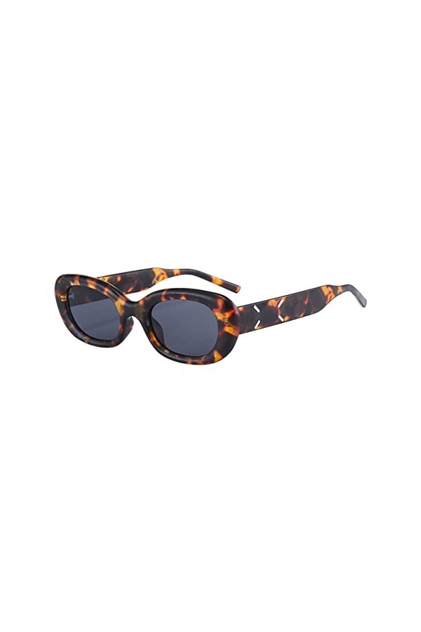 LHSDMOAT Lunettes de soleil unisexe ovales mode lunettes de soleil à monture épaisse rétro Cat Eye femme lunettes de soleil o