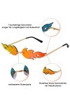 Auidy_6TXD Lot de 2 paires de lunettes de soleil en forme de flamme sans bord pour femme