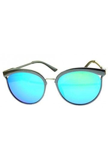 Lunettes de soleil femme - miroir - chat - sport - fille - vintage - rétro - mode - polarisées - uv400 - monture noire - verr