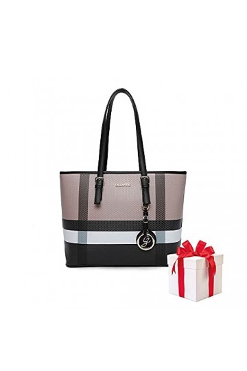 Olivia & Gallantry - Sac à main femme G7419 + Cadeau surprise, Sac Cabas Femmes PU Cuir ECO Grand Sac a Main Travail Cours Ly