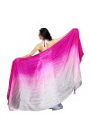 Leemiman Voile de soie pour femme - 2,5 m de long - Voile de danse orientale - Fait à la main - Blanc