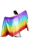 Leemiman Voile de soie pour femme - 2,5 m de long - Voile de danse orientale - Fait à la main - Blanc