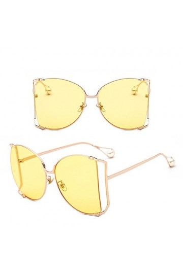 Lubier pour femme Perle de Grand cadre Lunettes de soleil Lunettes soleil femme coloré en métal ajouré dans toute SA Vérité l