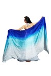Leemiman Voile de soie pour femme - 2,5 m de long - Voile de danse orientale - Fait à la main - Blanc