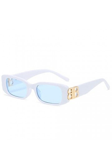 SARGE Mode rétro Lettre B Creux Lunettes de Soleil pour Femmes Hommes Vintage Classique Protection UV carré Lunettes de Solei