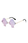 Stakee Irregular Rimless Lunettes de soleil Mushroom Shape Lunettes de soleil Retro Trendy Lunettes de soleil Mushroom Transp