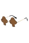 Stakee Irregular Rimless Lunettes de soleil Mushroom Shape Lunettes de soleil Retro Trendy Lunettes de soleil Mushroom Transp