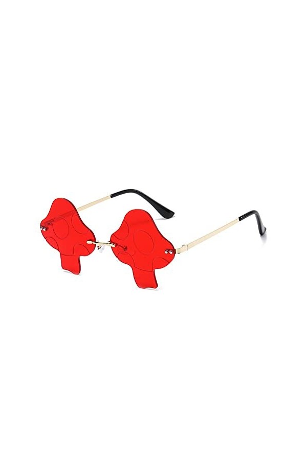 Stakee Irregular Rimless Lunettes de soleil Mushroom Shape Lunettes de soleil Retro Trendy Lunettes de soleil Mushroom Transp