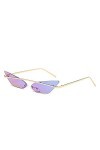 YIERJIU Lunettes Cat Eye Lunettes de Soleil Femmes Marque Designer Petit Cadre Lunettes de Soleil sans Monture Rose Vert Bleu
