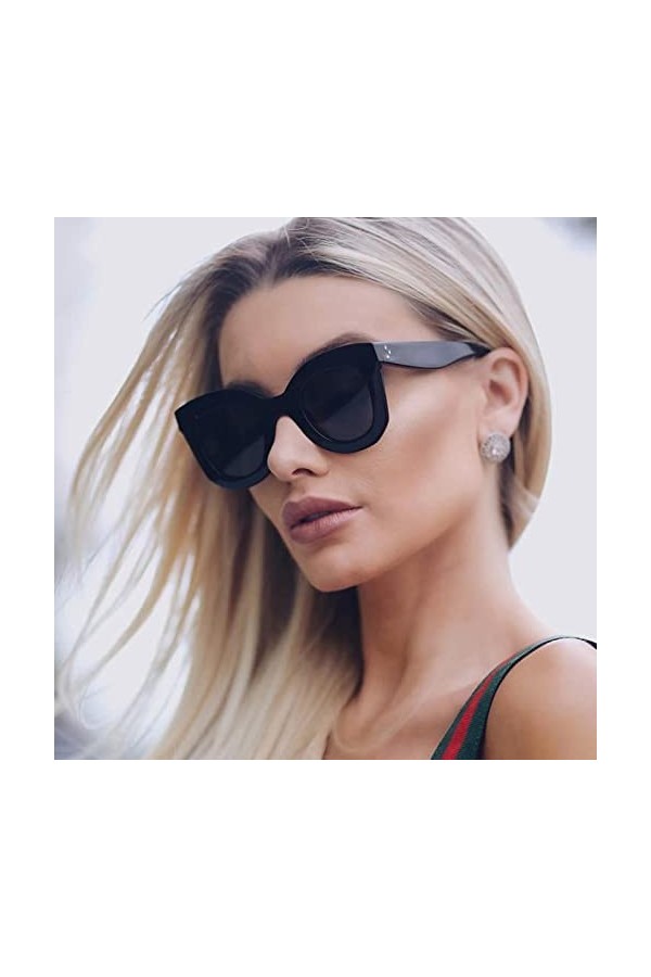 Lunettes de Soleil à Monture Ronde Femmes rétro Tendance Street Beat Classique Lunettes de Soleil en Plein air