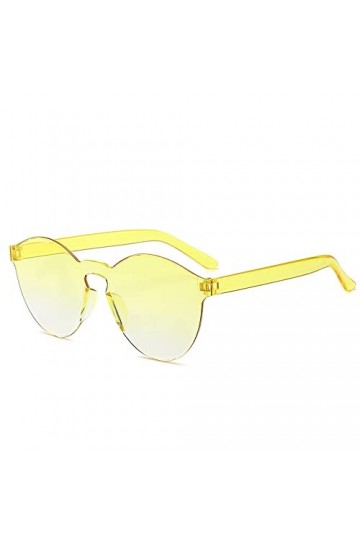 2023 Lunettes De Soleil Rondes sans Monture Transparentes Hommes Femmes Clair Violet Rose Bonbon Lentille Lunettes De Soleil 