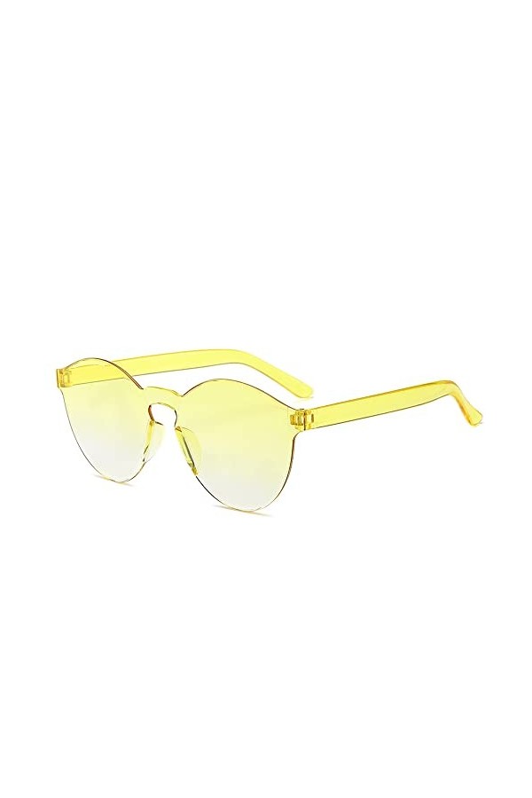 2023 Lunettes De Soleil Rondes sans Monture Transparentes Hommes Femmes Clair Violet Rose Bonbon Lentille Lunettes De Soleil 