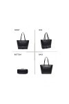 Olivia & Gallantry - Sac à main femme M-9400 + Cadeau surprise, Sac Cabas Femmes PU Cuir ECO Grand Sac a Main Travail Cours L