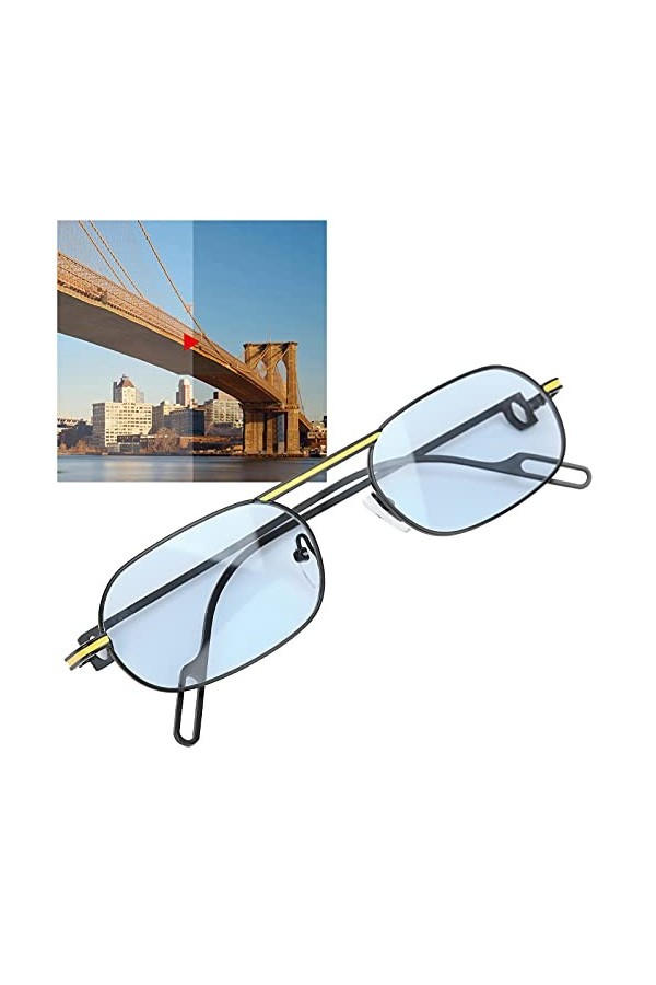 Lunettes de soleil classiques à monture en métal, lunettes ovales légères, lunettes de soleil de conduite vintage pour hommes