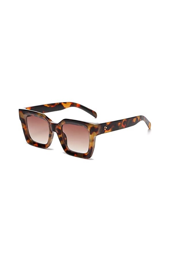 YAMEIZE Lunettes de Soleil Vintage Chunky épaisses et - Thick Rectangulaires pour Femmes Hommes Rétro Monture Carrée et épais